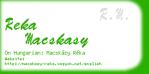 reka macskasy business card