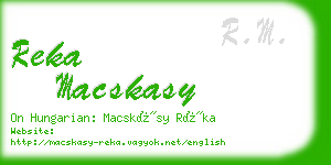 reka macskasy business card